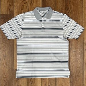 Under Armour Striped Polo Shirt - Gray and White (Stonebriar CC)